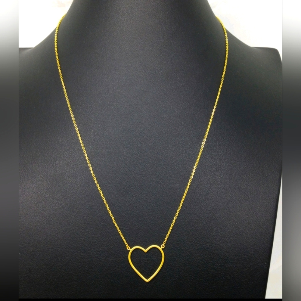Madewell Yellow Goldtone Open Heart Necklace 18"
